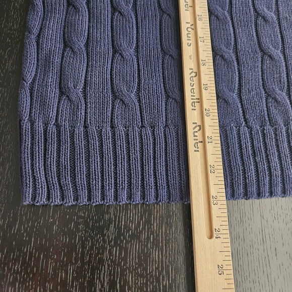 Polo Ralph Lauren Womens Cable Knit Beaded Logo Crewneck Sweater Size L - Picture 11 of 11
